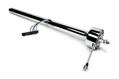 IDIDIT - 28" Straight Classic Floor Shift Steering Column - Black Powder Coated