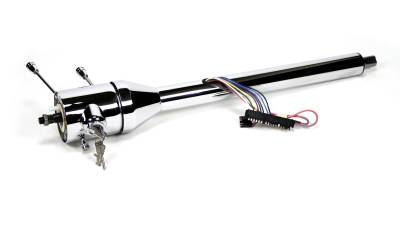 IDIDIT - 28" Tilt Floor Shift Steering Column with Keyed Ignition - Chrome