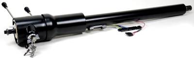 IDIDIT - 1969-72 GM A Body Chevelle El Camino Firebird GTO Tilt Floor Shift Steering Column with Keyed Ignition - Black Powder Coated