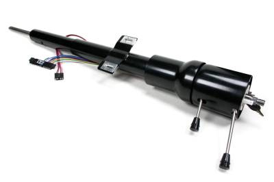 IDIDIT - 1970-74 Cuda/Challenger Tilt Floor Shift Steering Column with OE Wheel Keyed Ignition - Black Powder Coated