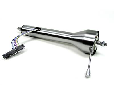 IDIDIT - 28" Straight Floor Shift Steering Column - Polished Aluminum