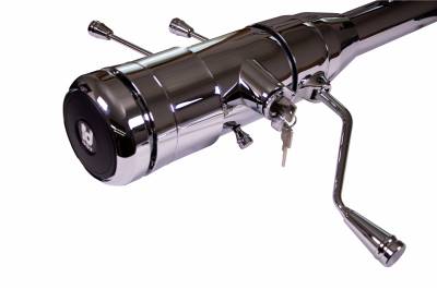 IDIDIT - 21 1/4" 9-bolt Tilt/Telescoping Column Shift with Keyed Ignition - Black Powder Coated