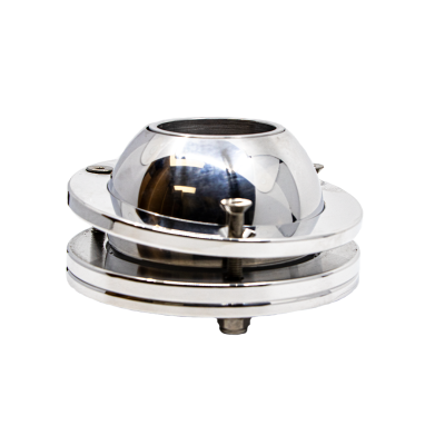 IDIDIT - Floor Mount Swivel Ball Polished for Chrome and Black 1 1/2"