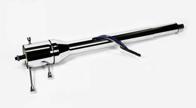 28" Right Hand Drive Collapsible Floor Shift Steering Column - Chrome