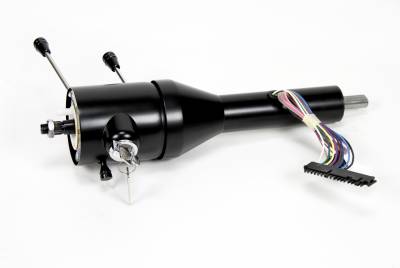 Universal Columns - Shorty - IDIDIT - 12" Tilt Floor Shift Steering Column with Keyed Ignition - Black Powder Coated