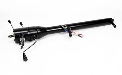 28" Tilt Column Shift Steering Column with Keyed Ignition - Black Powder Coated