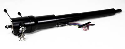 1970-75 Camaro Tilt Floor Shift Steering Column with Keyed Ignition - Black Powder Coated