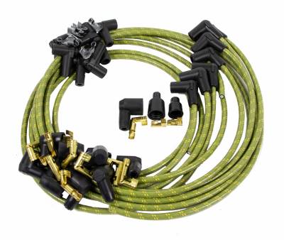 IDIDIT - Universal Spark Plug Wire Kit, 8 Cylinder 90° Boot, Green with Yellow Tracer - Image 2