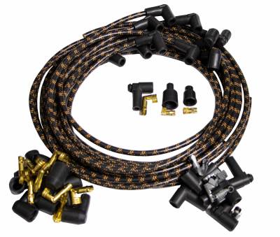 IDIDIT - Universal Spark Plug Wire Kit, 8 Cylinder 90° Boot, Black with Orange Tracer - Image 2