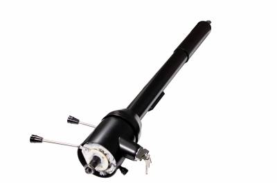 1970 B Body Tilt Floor Shift Steering Column with Keyed Ignition - Black Powder Coated