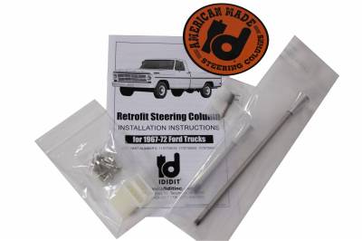 IDIDIT - 1967-72 Ford Truck Tilt Floor Shift Ford Shaft w/Manual Box Steering Column - Paintable Steel - Image 3