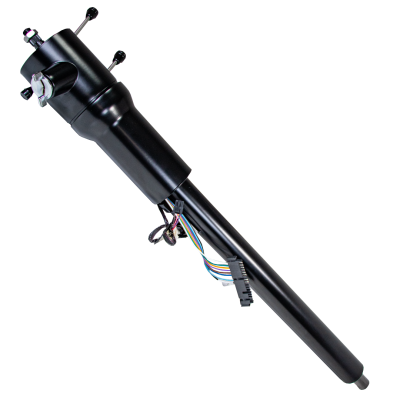 1969-72 GM A Body Chevelle El Camino Firebird GTO Tilt Floor Shift Steering Column with Keyed Ignition - Black Powder Coated