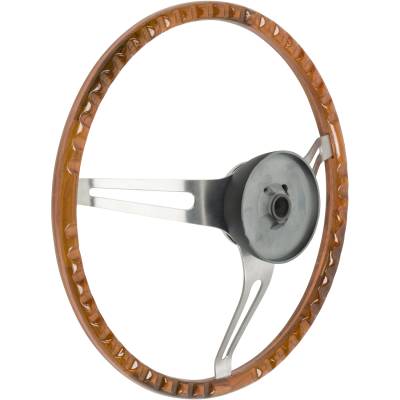 1969-72 GM Comfort Grip 3-Spoke, Teak Wood Steering Wheel 4