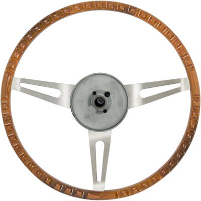 1969-72 GM Comfort Grip 3-Spoke, Teak Wood Steering Wheel 5
